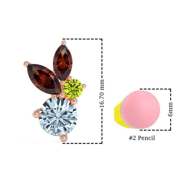 Butterfly Cluster Stud Earrings