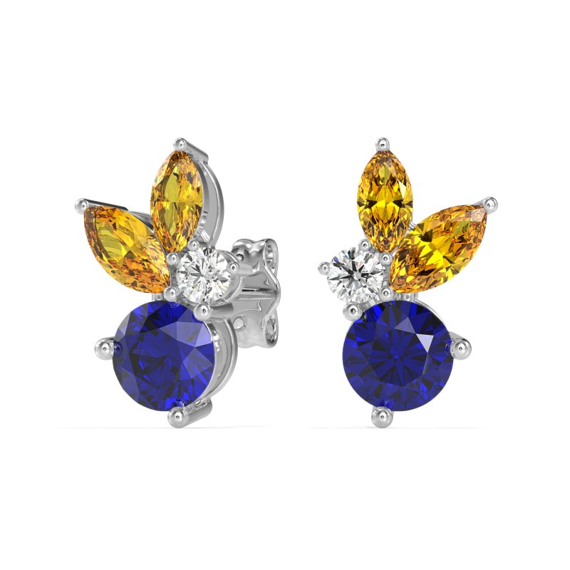 Butterfly Cluster Stud Earrings