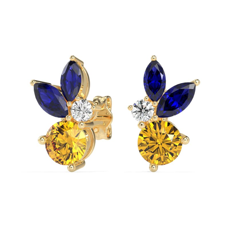 Butterfly Cluster Stud Earrings
