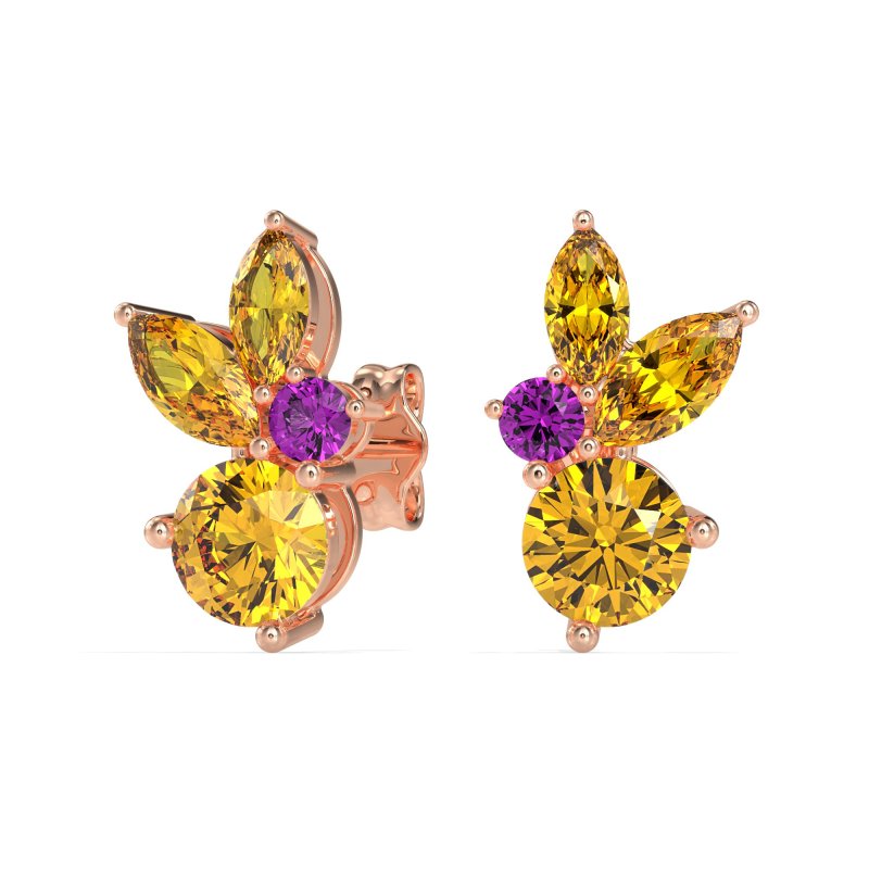 Butterfly Cluster Stud Earrings