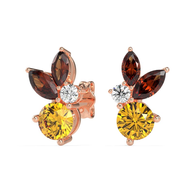 Butterfly Cluster Stud Earrings