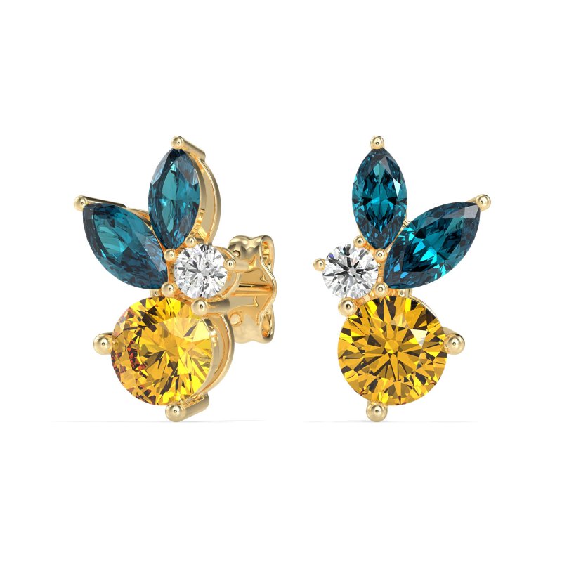 Butterfly Cluster Stud Earrings