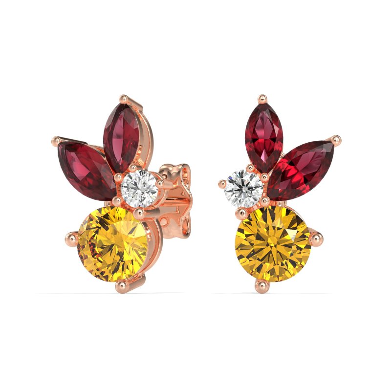 Butterfly Cluster Stud Earrings
