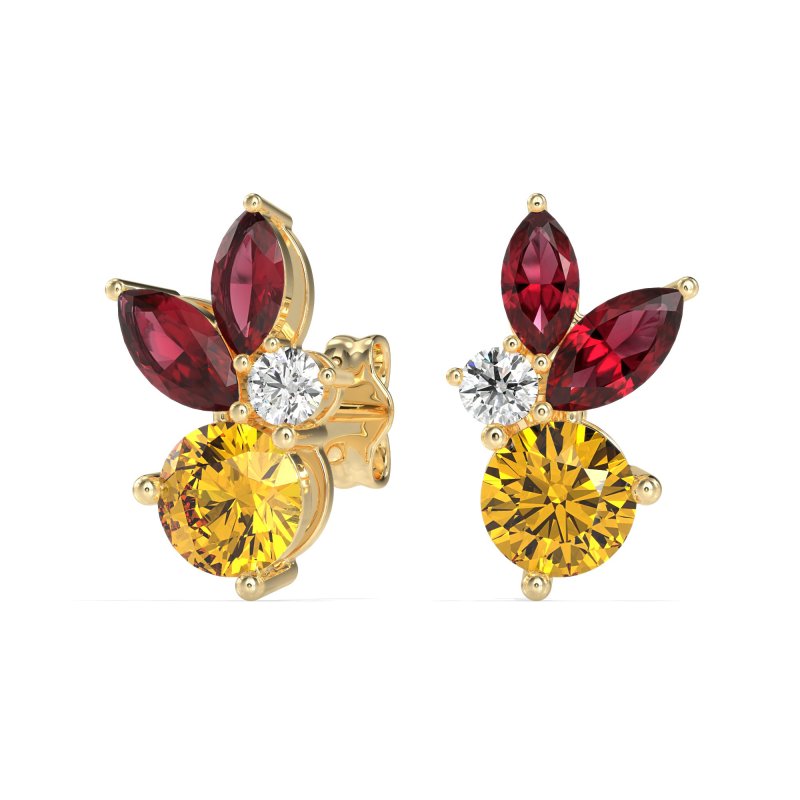 Butterfly Cluster Stud Earrings