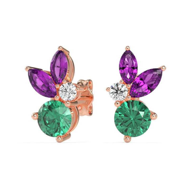Butterfly Cluster Stud Earrings