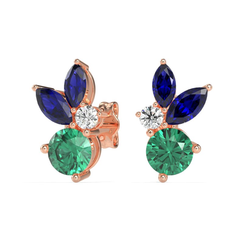 Butterfly Cluster Stud Earrings