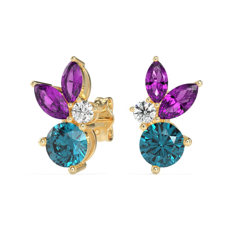 Butterfly Cluster Stud Earrings