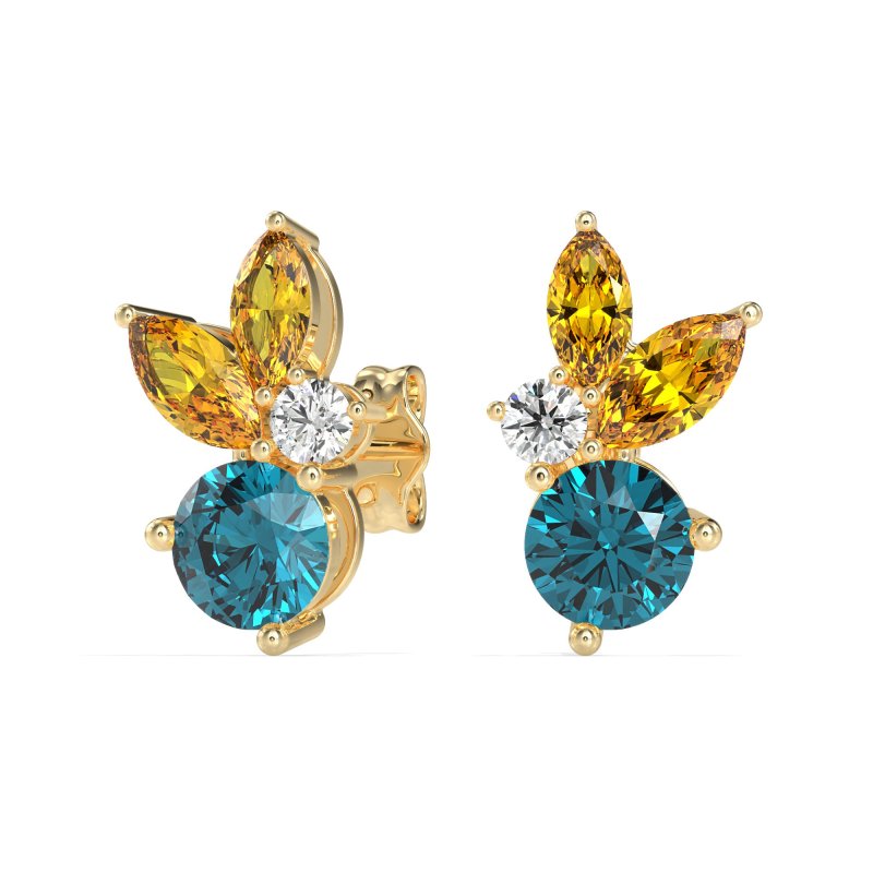 Butterfly Cluster Stud Earrings