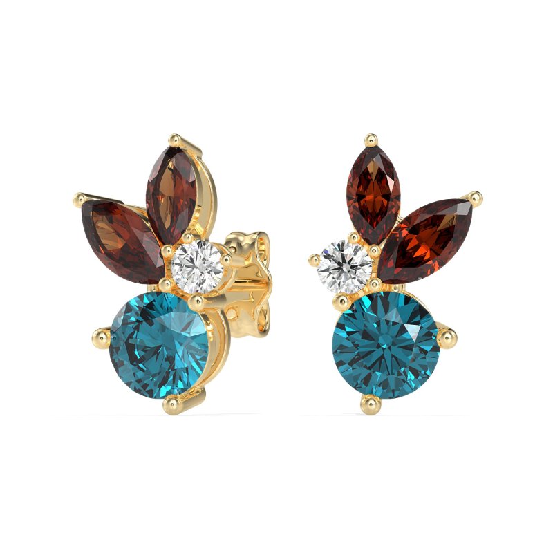 Butterfly Cluster Stud Earrings