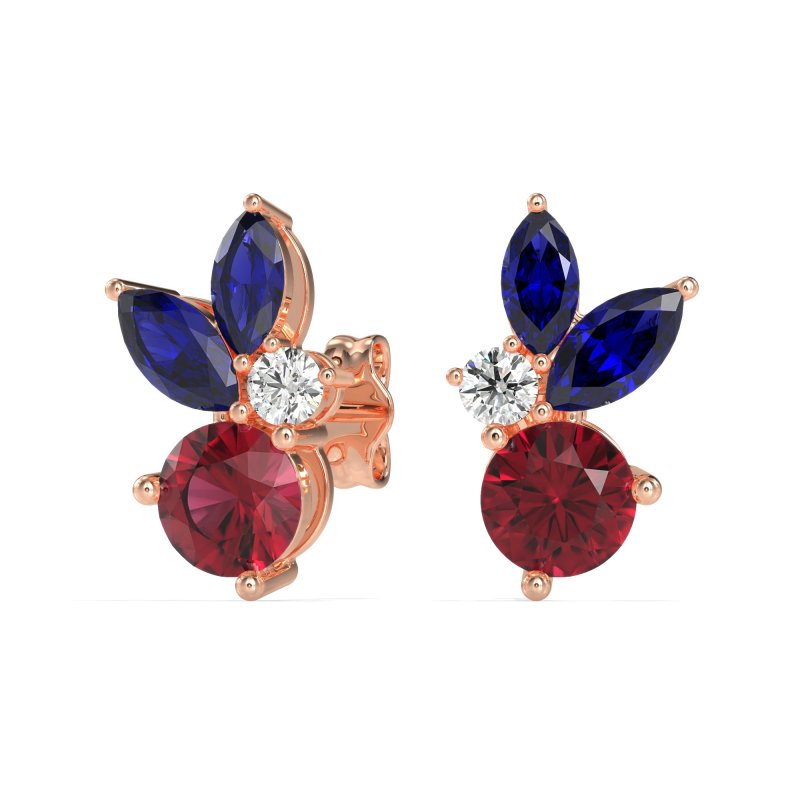 Butterfly Cluster Stud Earrings