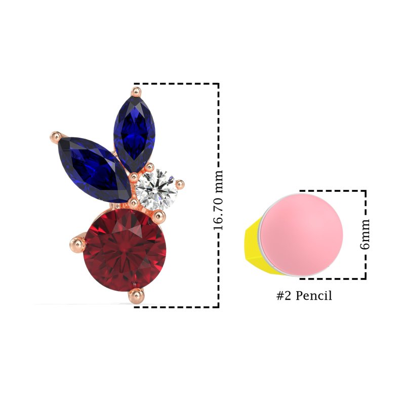 Butterfly Cluster Stud Earrings