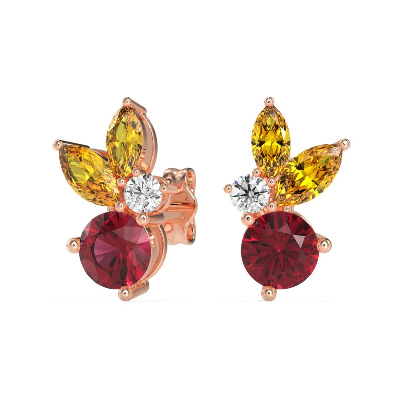 Butterfly Cluster Stud Earrings