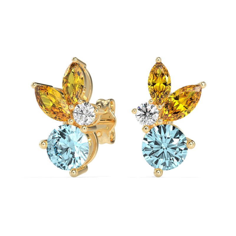 Butterfly Cluster Stud Earrings