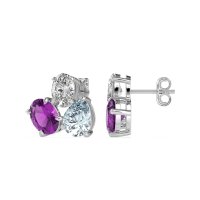 Oval & Pear Trio Stud Earrings