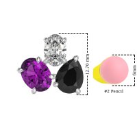 Oval & Pear Trio Stud Earrings