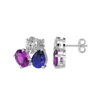 Oval & Pear Trio Stud Earrings