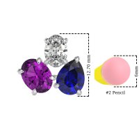 Oval & Pear Trio Stud Earrings
