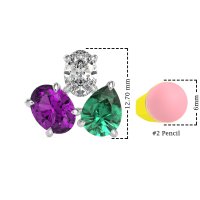 Oval & Pear Trio Stud Earrings
