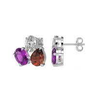 Oval & Pear Trio Stud Earrings