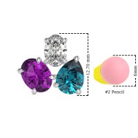 Oval & Pear Trio Stud Earrings