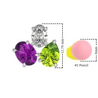 Oval & Pear Trio Stud Earrings