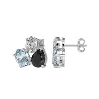 Oval & Pear Trio Stud Earrings
