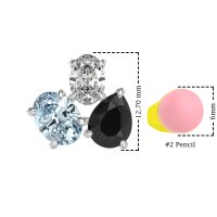Oval & Pear Trio Stud Earrings