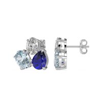 Oval & Pear Trio Stud Earrings