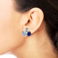 Oval & Pear Trio Stud Earrings