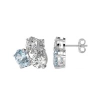 Oval & Pear Trio Stud Earrings