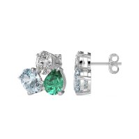 Oval & Pear Trio Stud Earrings