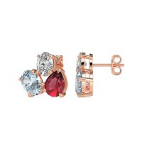Oval & Pear Trio Stud Earrings