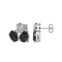 Oval & Pear Trio Stud Earrings