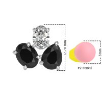 Oval & Pear Trio Stud Earrings