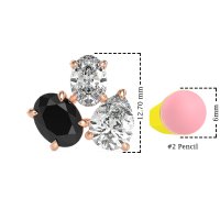 Oval & Pear Trio Stud Earrings