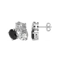 Oval & Pear Trio Stud Earrings