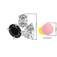 Oval & Pear Trio Stud Earrings