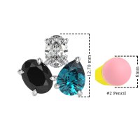 Oval & Pear Trio Stud Earrings