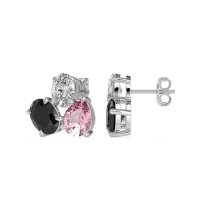 Oval & Pear Trio Stud Earrings