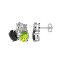 Oval & Pear Trio Stud Earrings