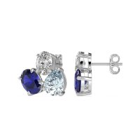 Oval & Pear Trio Stud Earrings