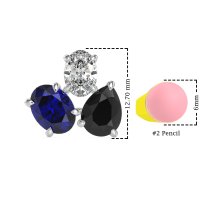 Oval & Pear Trio Stud Earrings