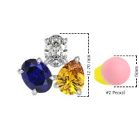 Oval & Pear Trio Stud Earrings