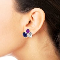Oval & Pear Trio Stud Earrings