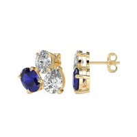 Oval & Pear Trio Stud Earrings