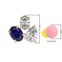 Oval & Pear Trio Stud Earrings