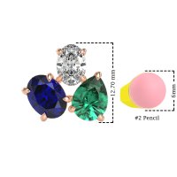 Oval & Pear Trio Stud Earrings