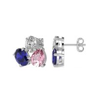 Oval & Pear Trio Stud Earrings