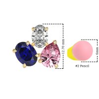 Oval & Pear Trio Stud Earrings