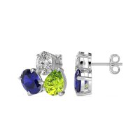 Oval & Pear Trio Stud Earrings